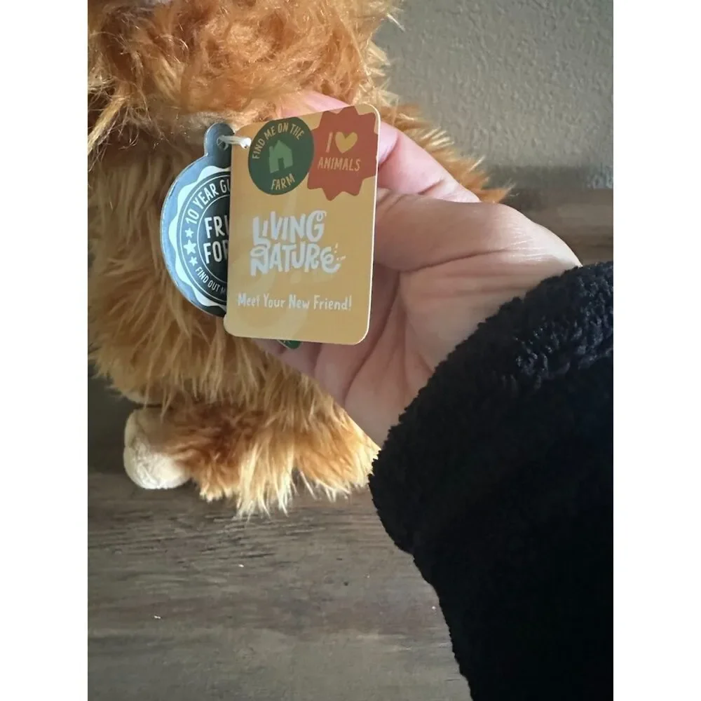 NEW Living Nature Highland Cow Stuffed Animal 10